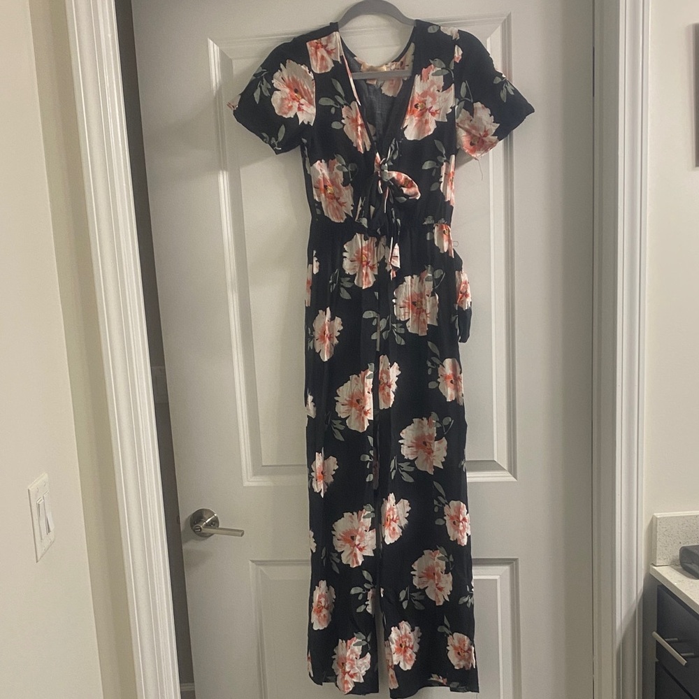 Band of Gypsies Black Floral Jumpsuit